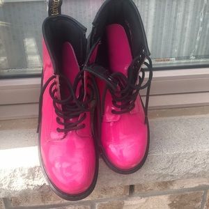 Electric pink Dr. Marteen shoes